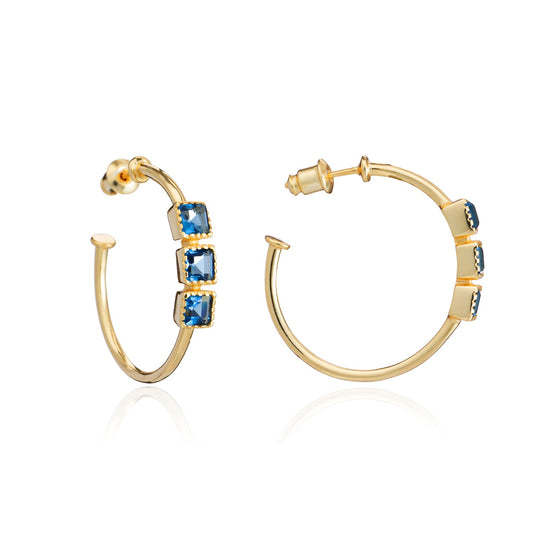 Athena Mosaic Hoops Iolite