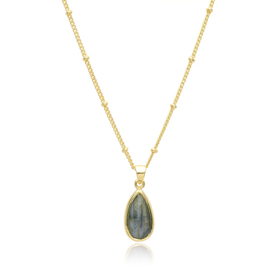 Simi Teardrop Gemstone Pendant with Labradorite