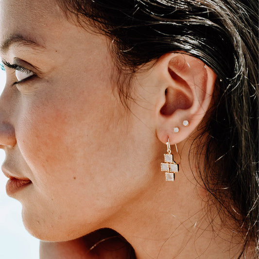 Athena Small Mosaic Drop Earrings Turquoise