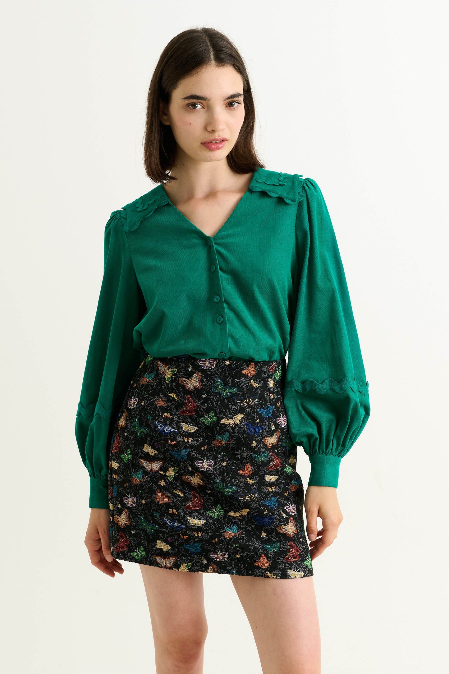 Aubin Butterfly Ball Jacquard Mini A-Line Skirt – Multicoloured