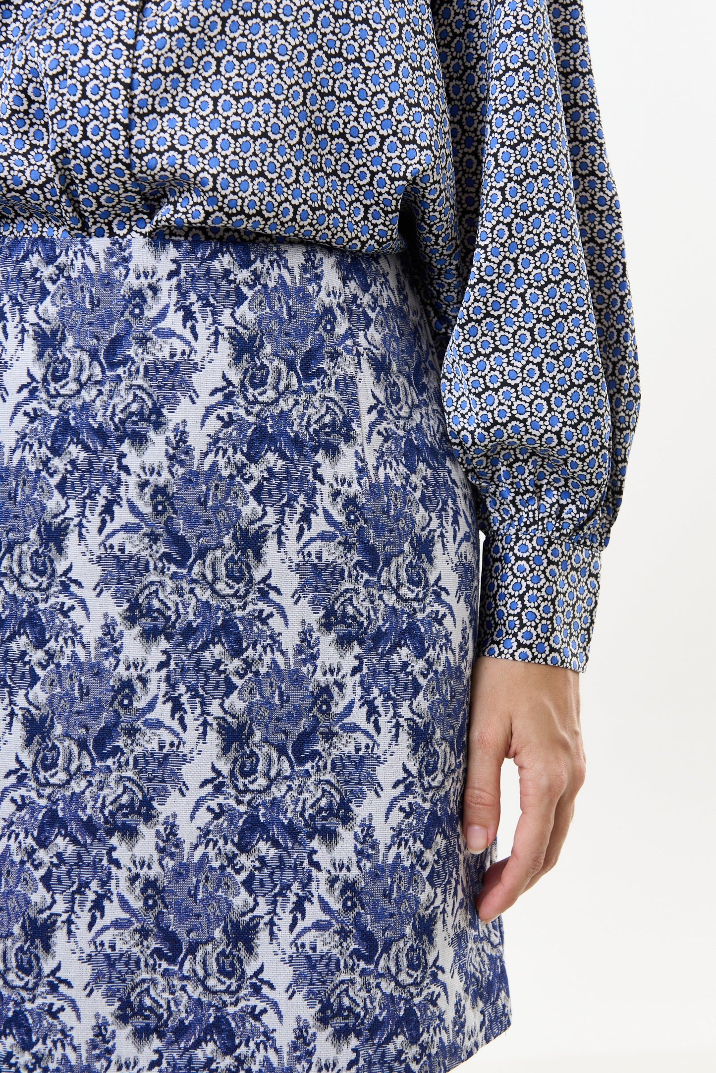 Aubin Wedgewood Jacquard A-Line Mini Skirt