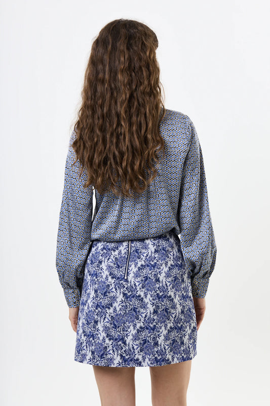 Aubin Wedgewood Jacquard A-Line Mini Skirt