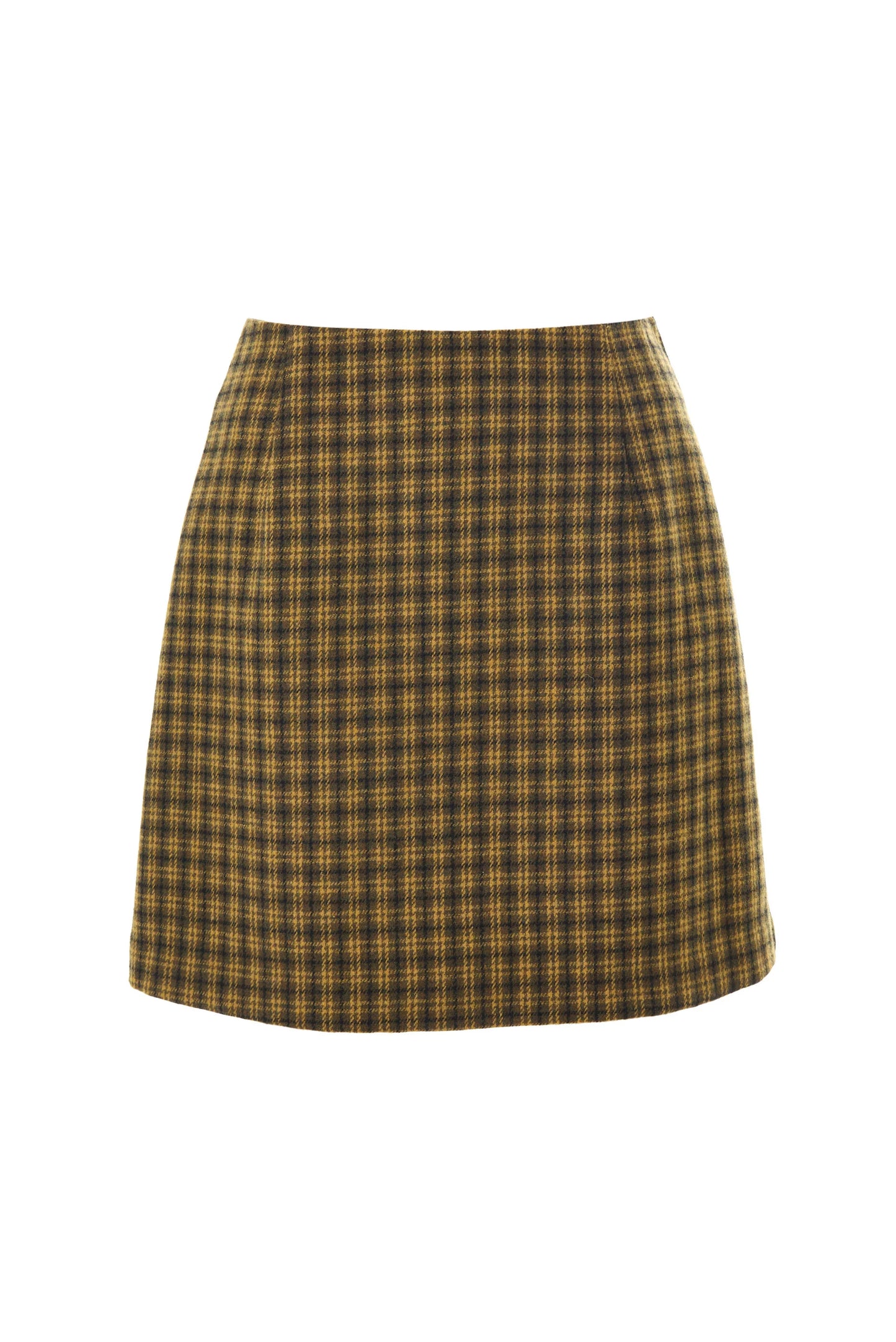 Aubin Wyoming Check A-Line Mini Skirt - Mustard