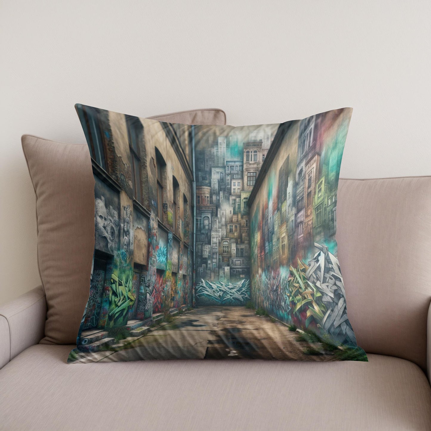 Echoes of the Alley Cotton Cushion