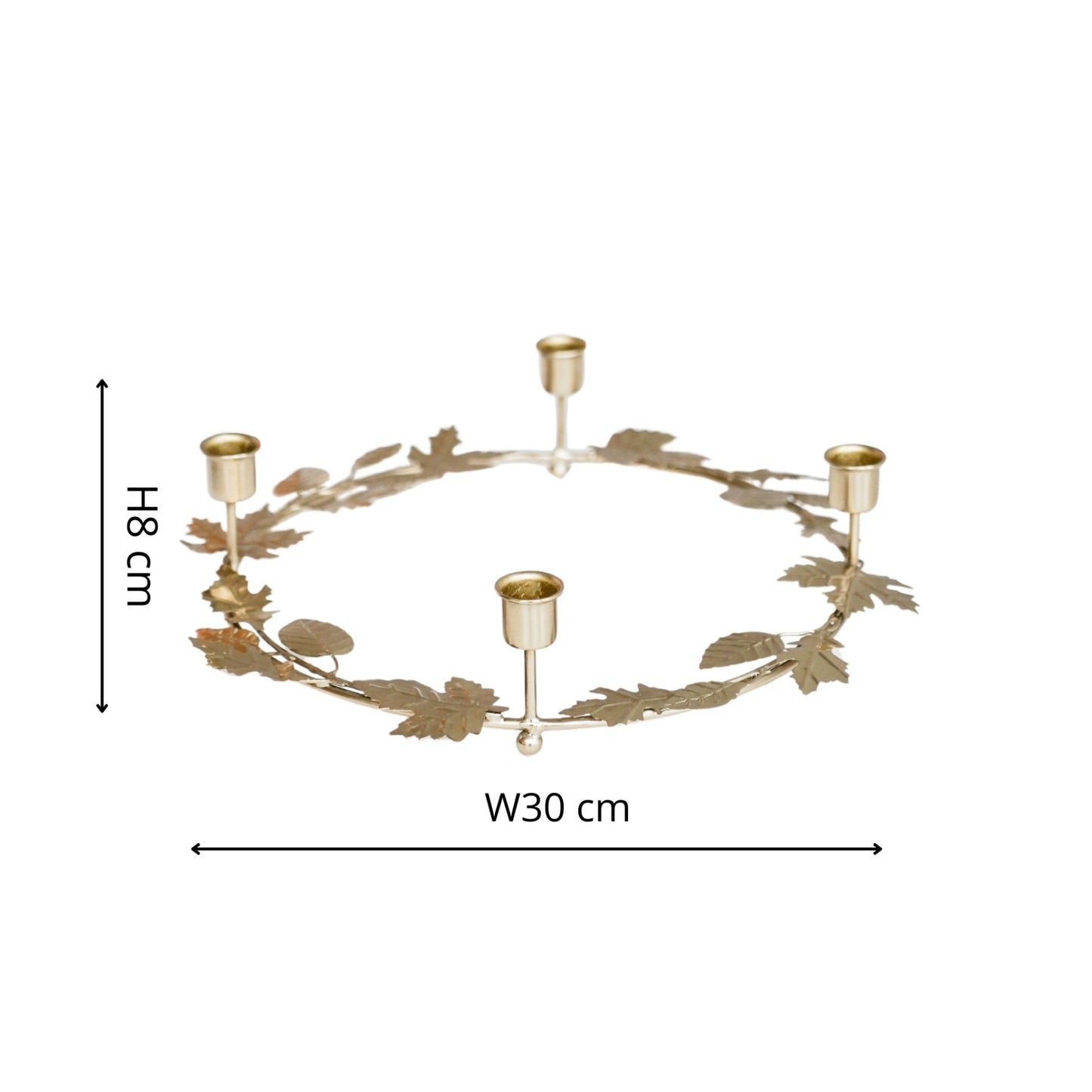 TheFoalyard Ivyline Autumn Wreath Candle Holder Centrepiece Gold