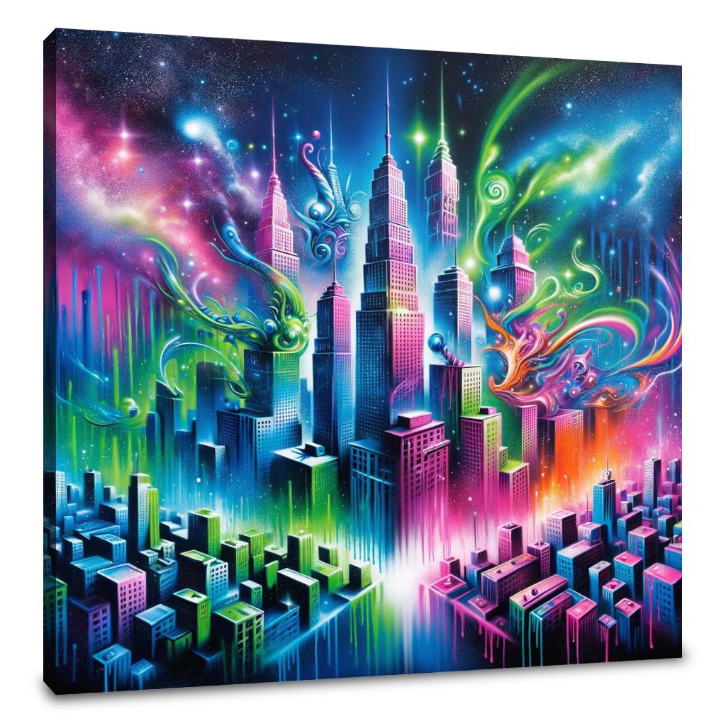 Neon Dreamscape Canvas