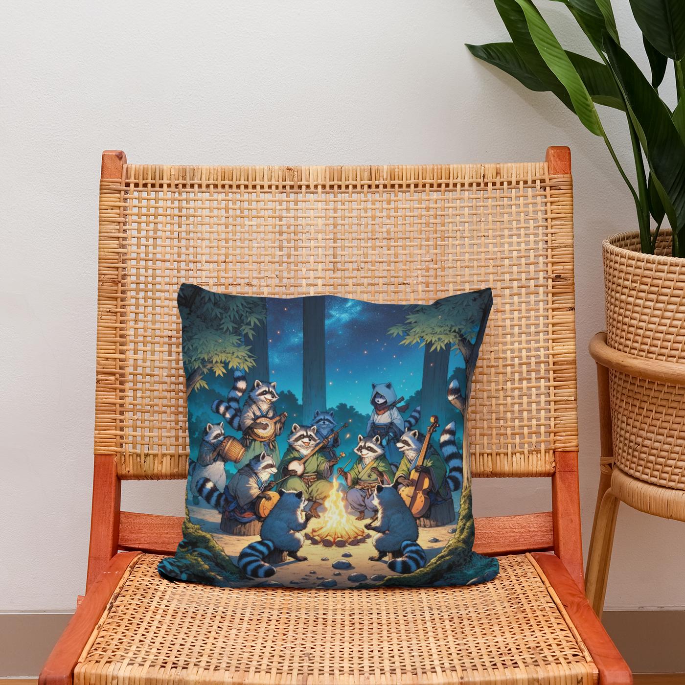Enchanted Tanuki Festivity Cotton Cushion