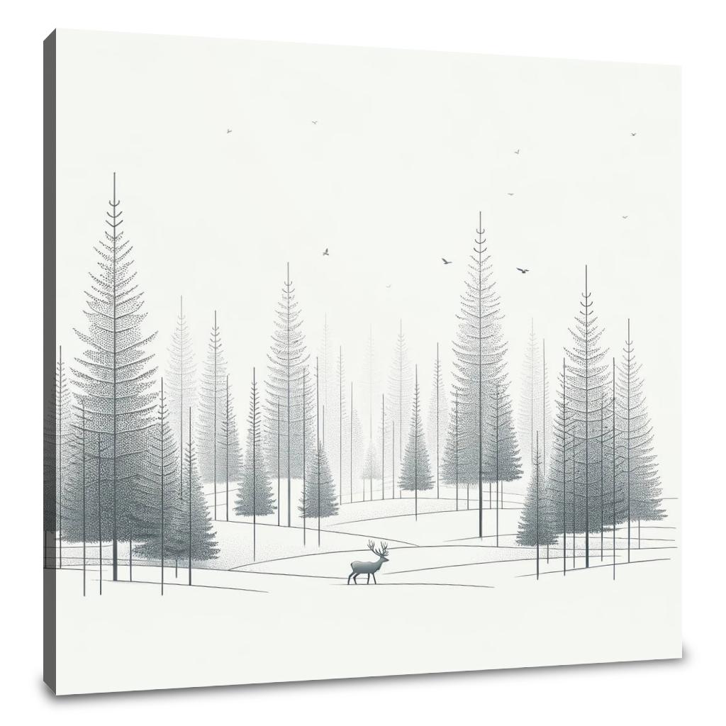 Winter Solitude in Monochromatic Canvas