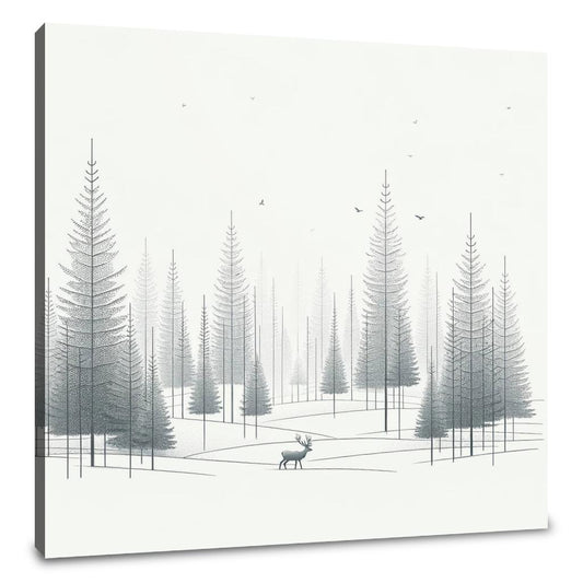 Winter Solitude in Monochromatic Canvas