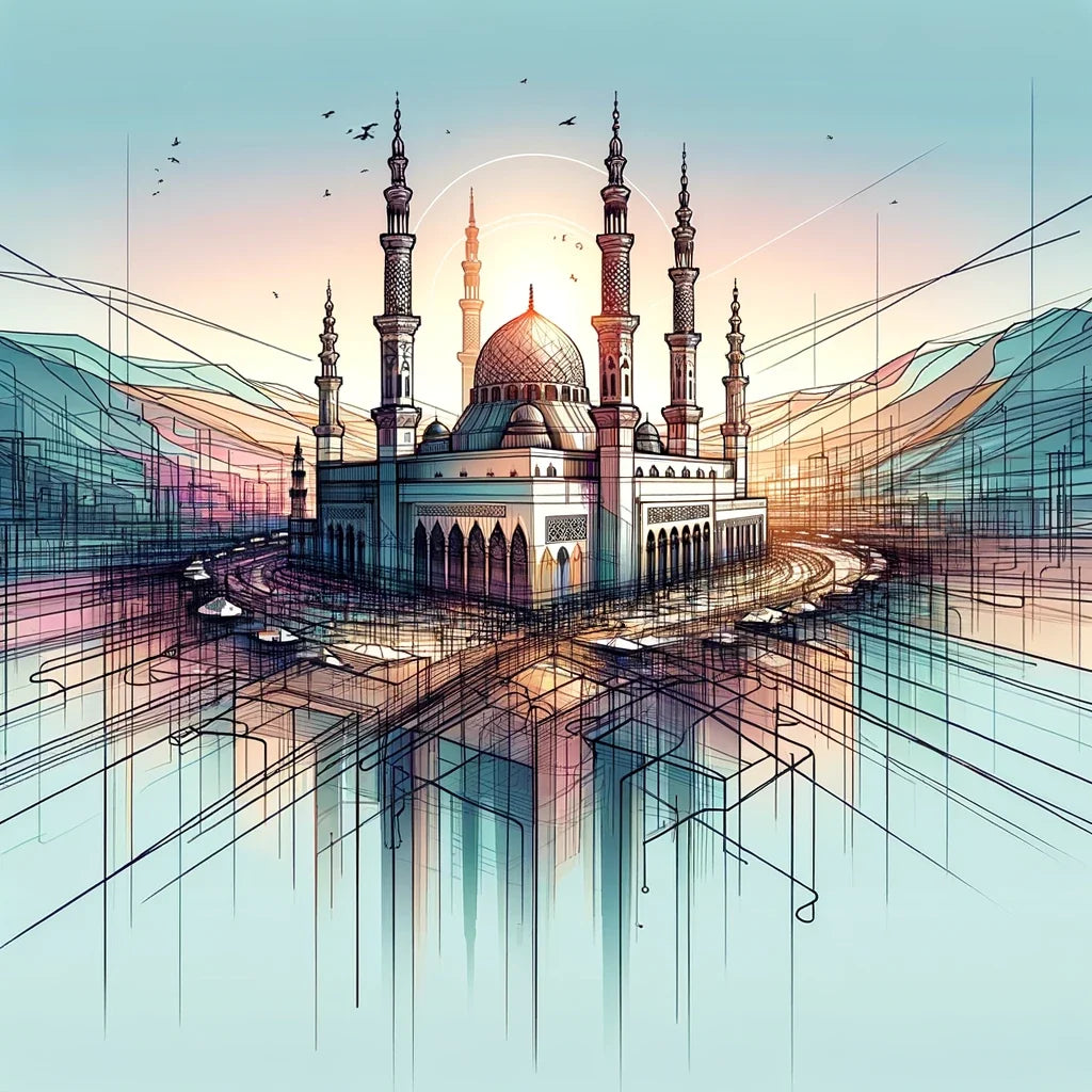 Abstract Baitul Mukarram Dawn Canvas