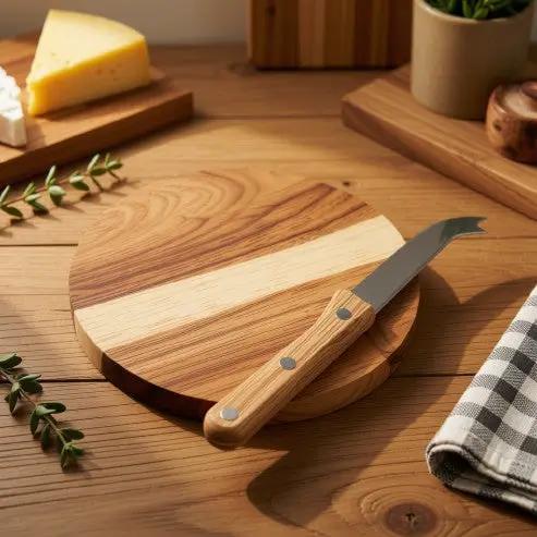 Acacia Cheese Set - Knife and Board