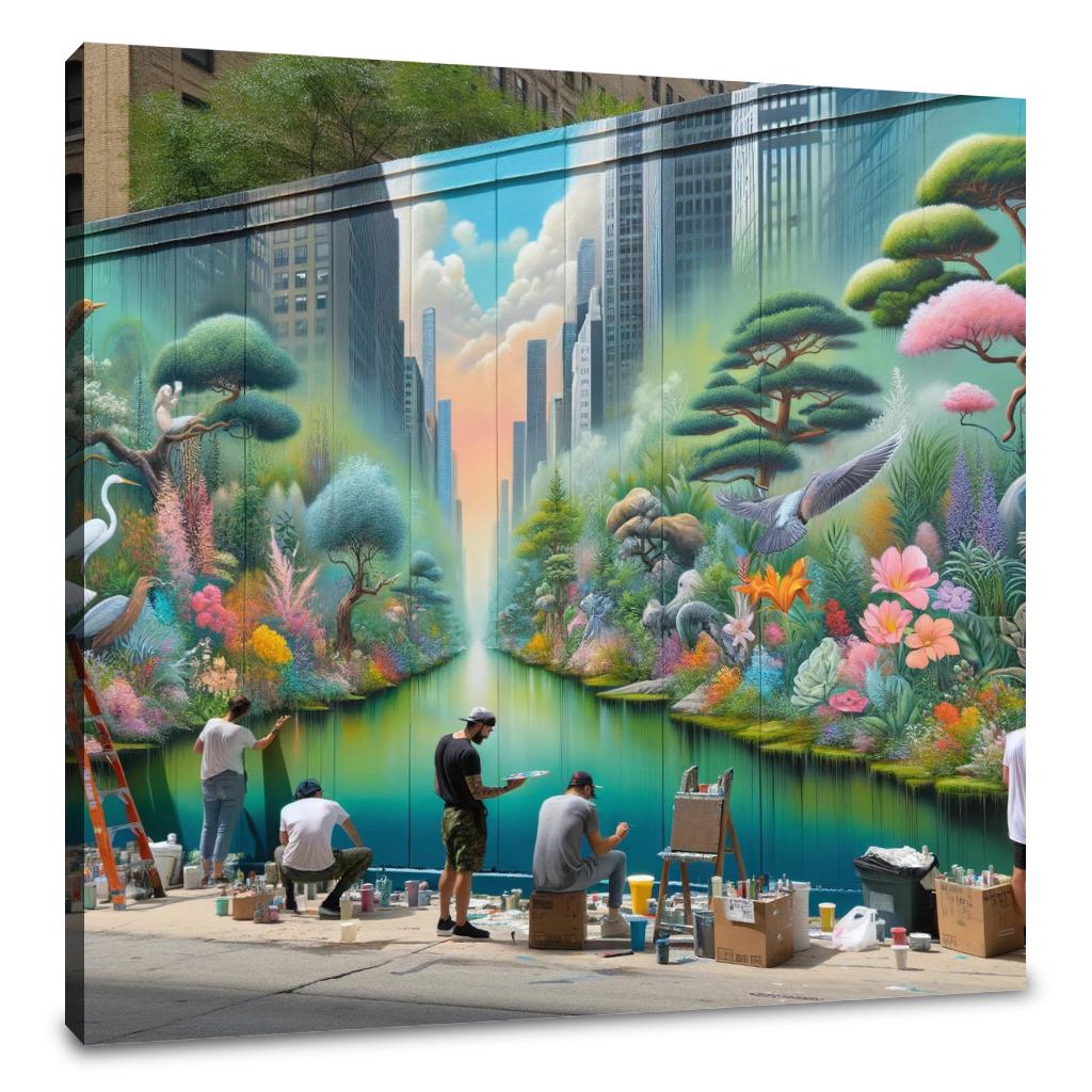 Urban Garden Mural Canvas