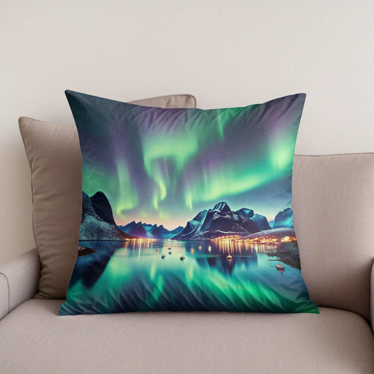 Aurora Fjord Cotton Cushion