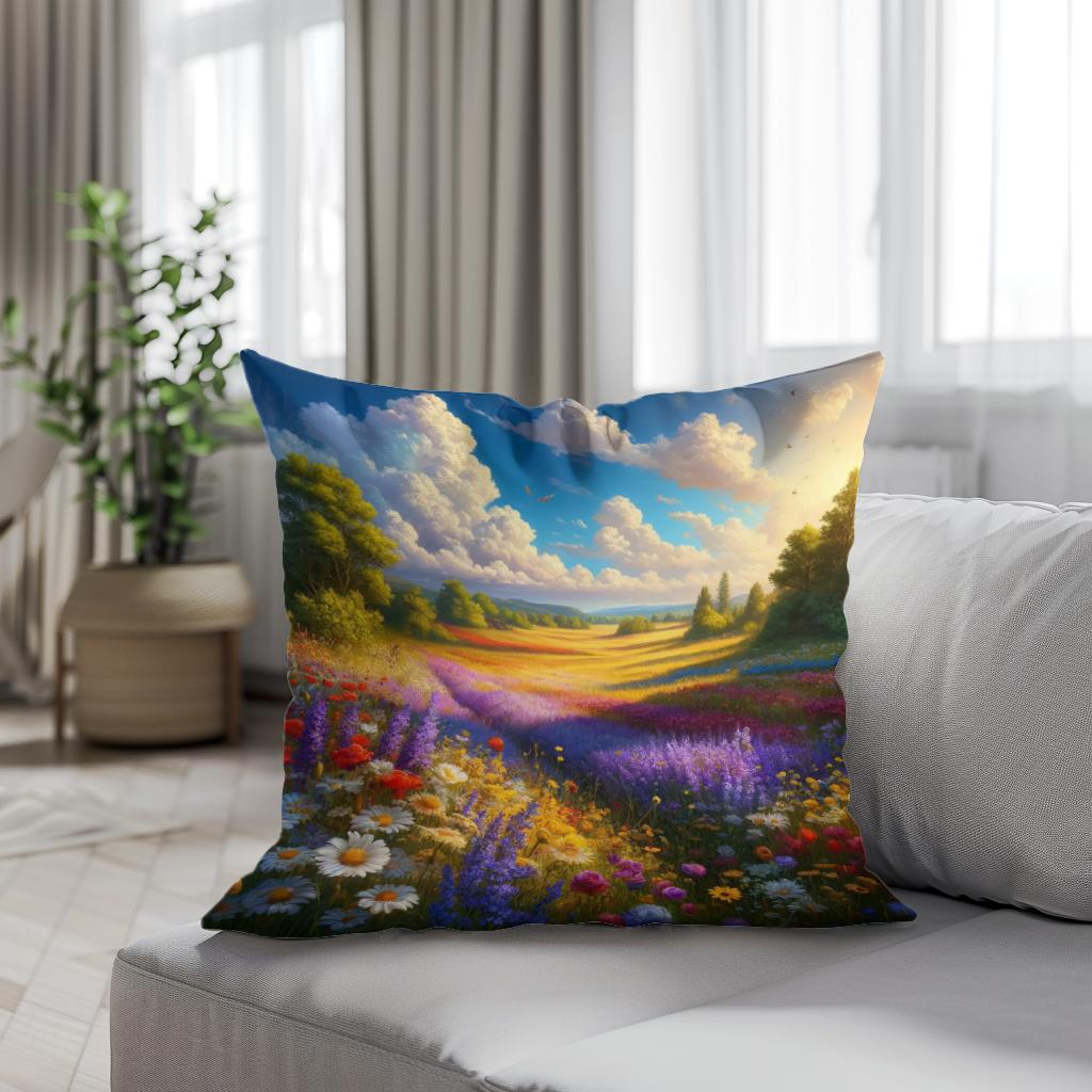 Meadow Whispers Summer Cotton Cushion