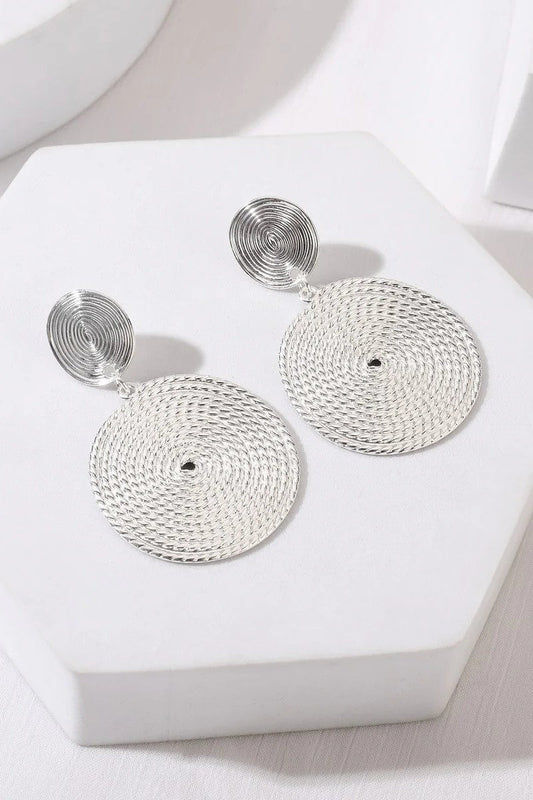 Silver Rope Circle Earrings