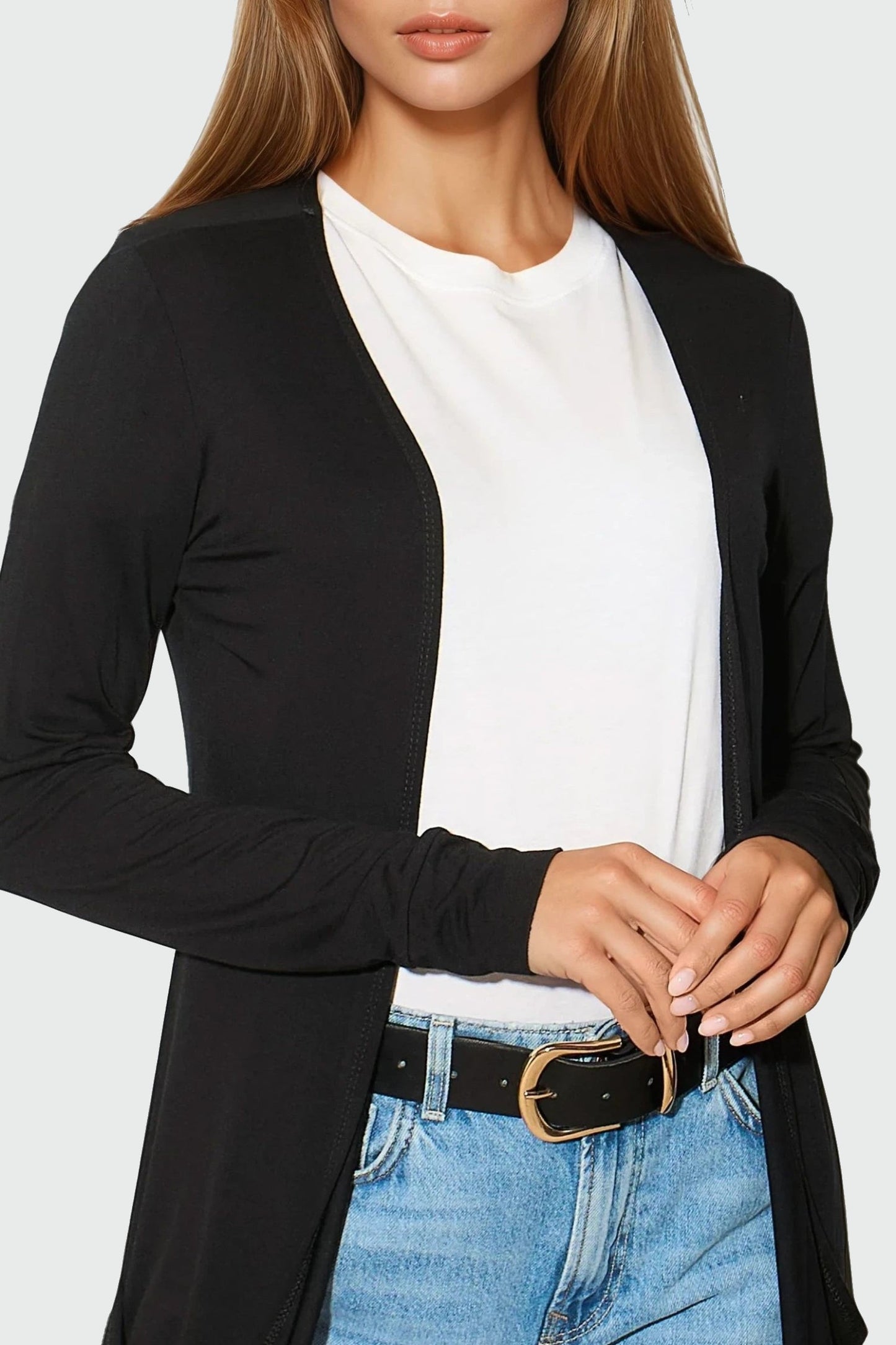 Black Boyfriend Cardigan with Pockets