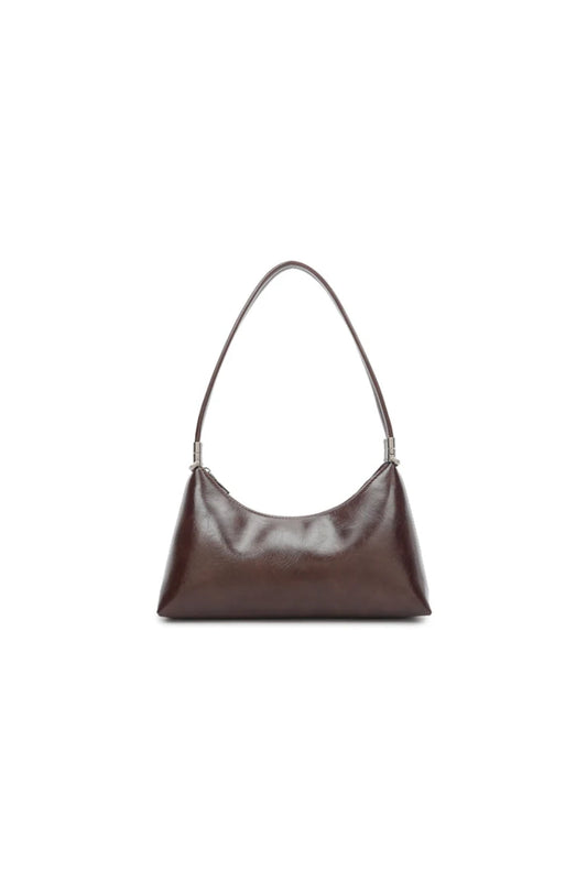Brown Faux Leather Shoulder Bag
