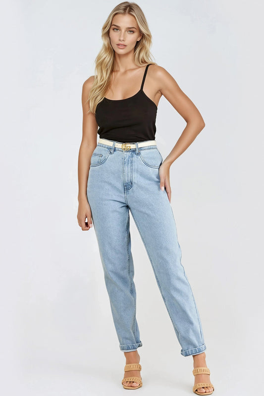 Black Long Line Strappy Top