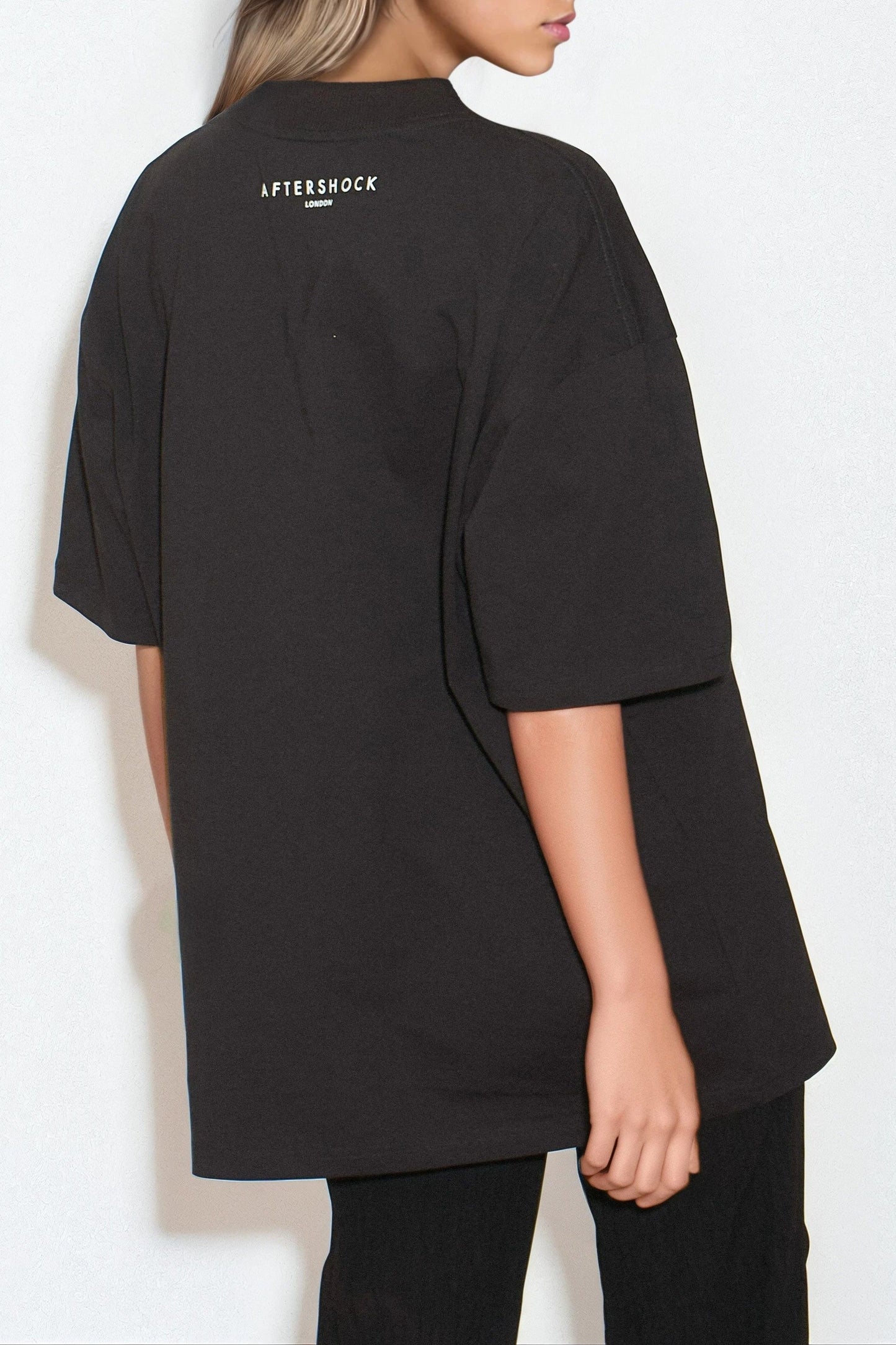 Black Logo Cotton Oversized T Shirt