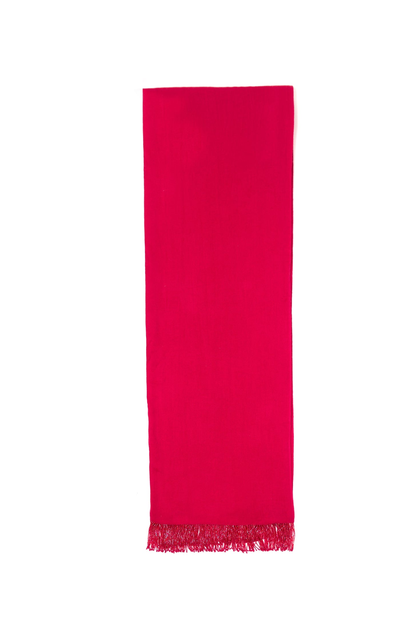Fuchsia Pashmina Shawl with Beaded Tassels