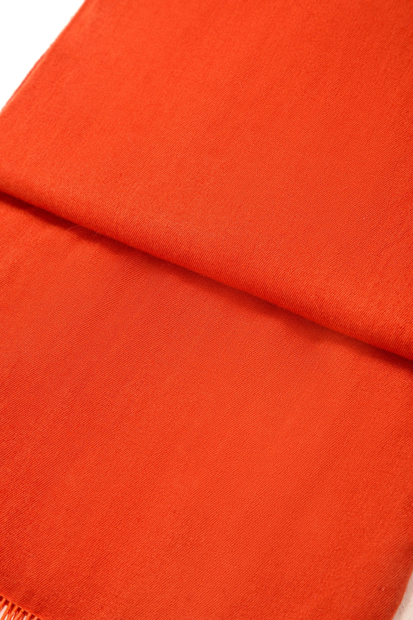 Orange Pashmina Shawl with Beaded Tassels
