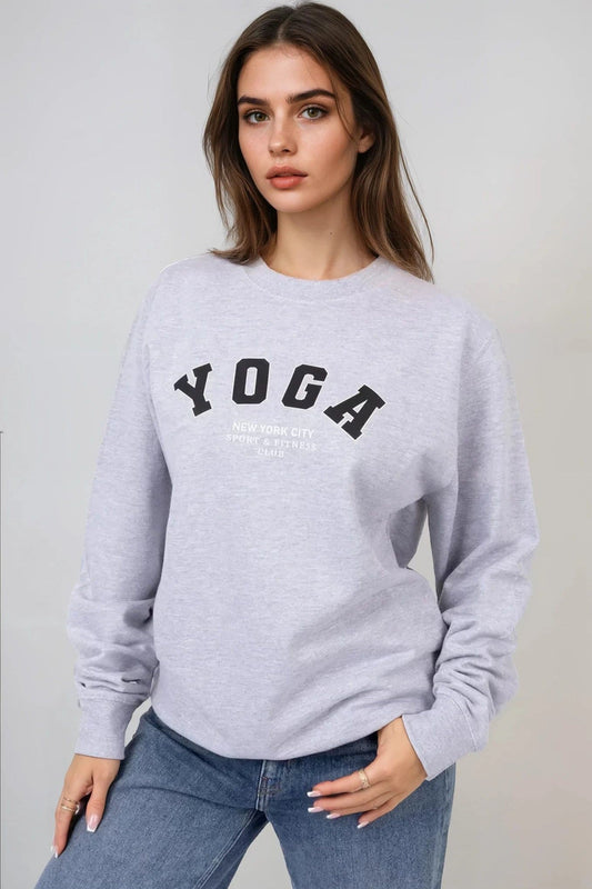 Grey Yoga Printed Sweatshirt