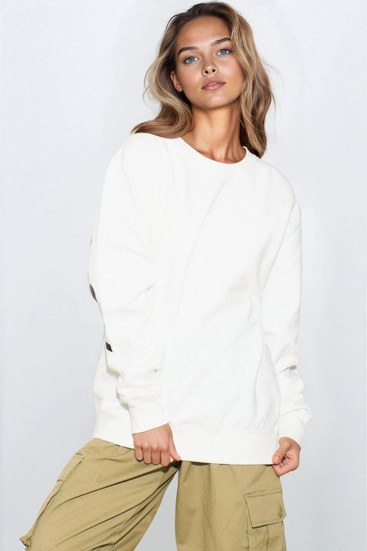 White Aftershock Logo Crewneck Oversized Sweatshirt