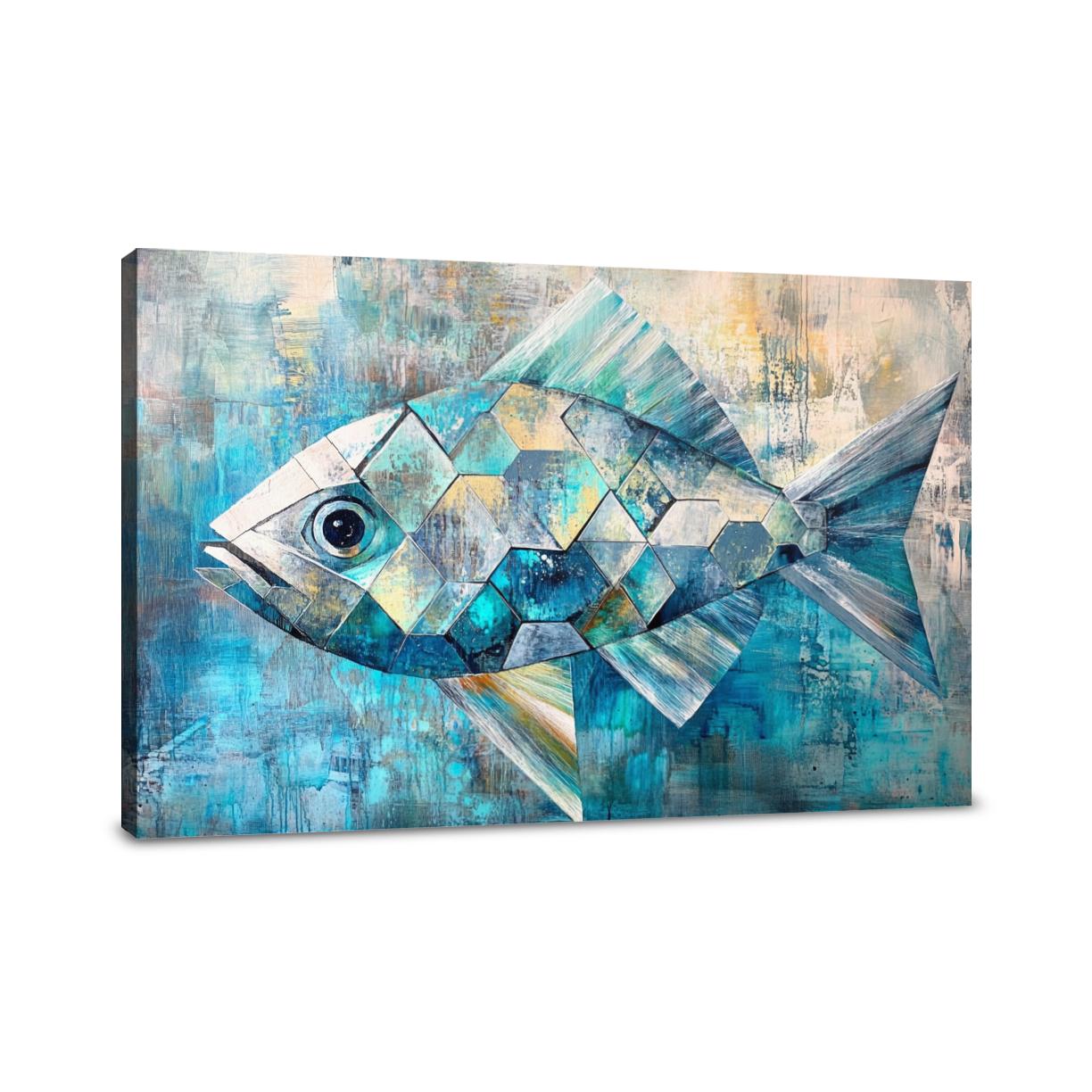 Geometric Fish Elegance Canvas