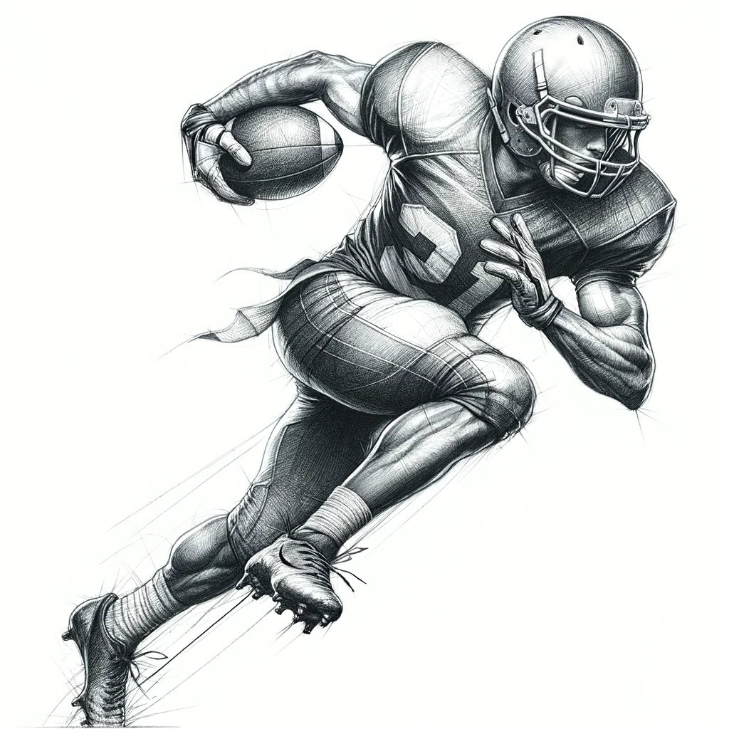 Agile Football Sketch Cotton Cushion