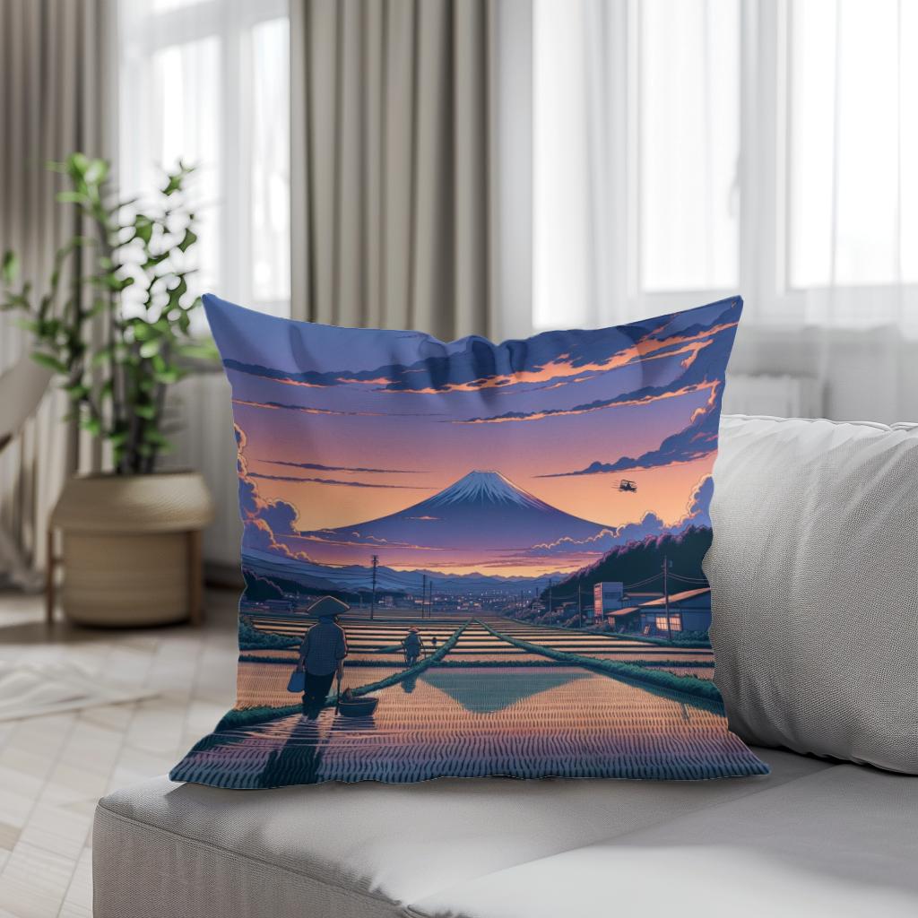 Twilight Harvest Cotton Cushion