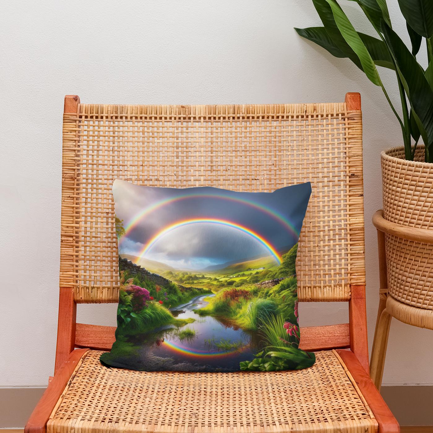 Double Rainbow Wonder Cotton Cushion