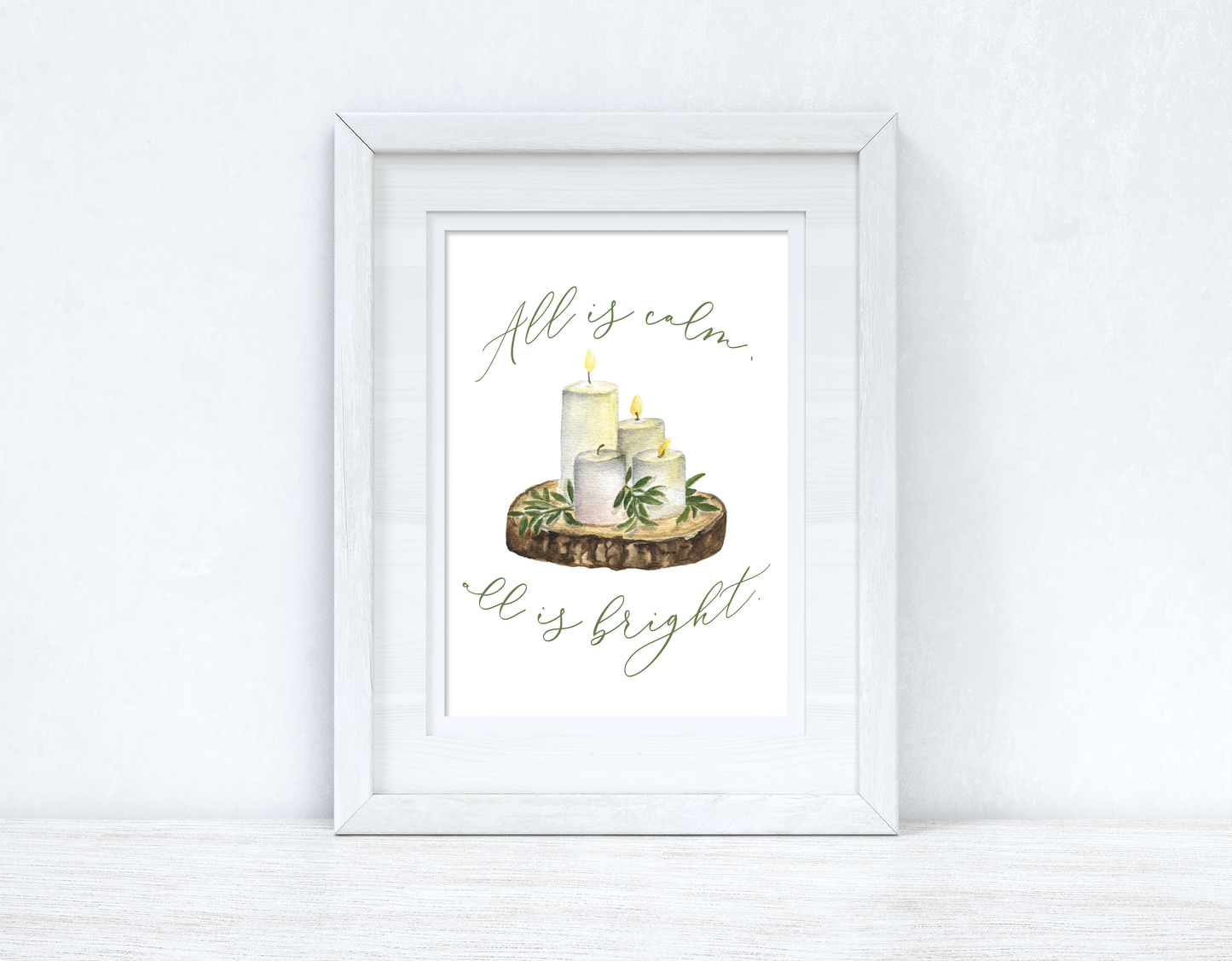 All Is Calm All Is bright Winter Christmas Seasonal Wall Home Decor Print