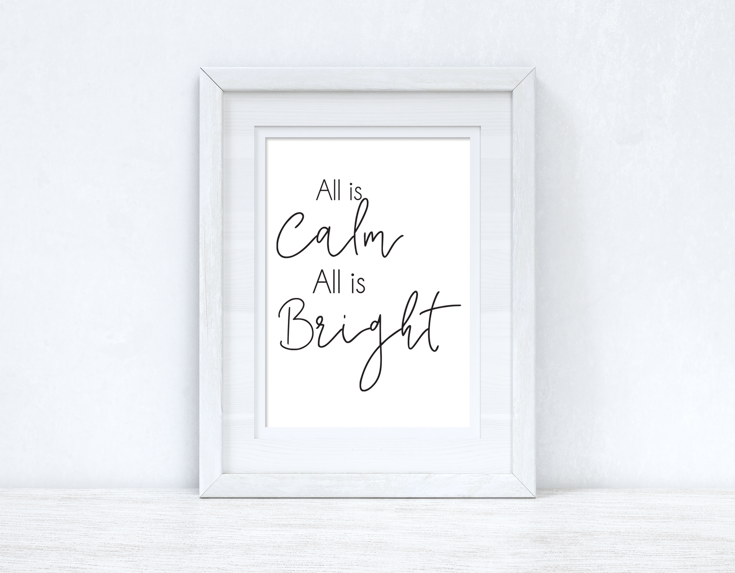 All Is Calm All Is Bright Winter Christmas Seasonal Wall Home Decor Print