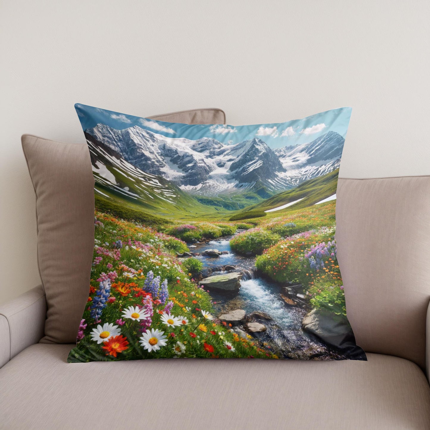 Alpine Bloom Cotton Cushion