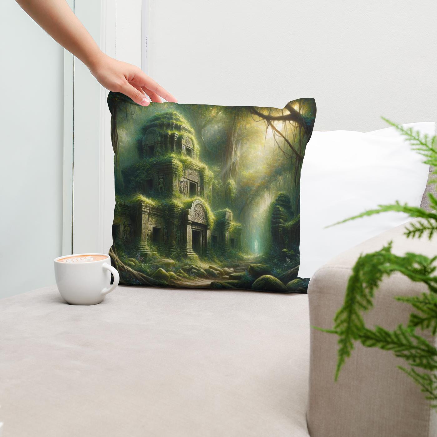 Jungle Ruins Cotton Cushion
