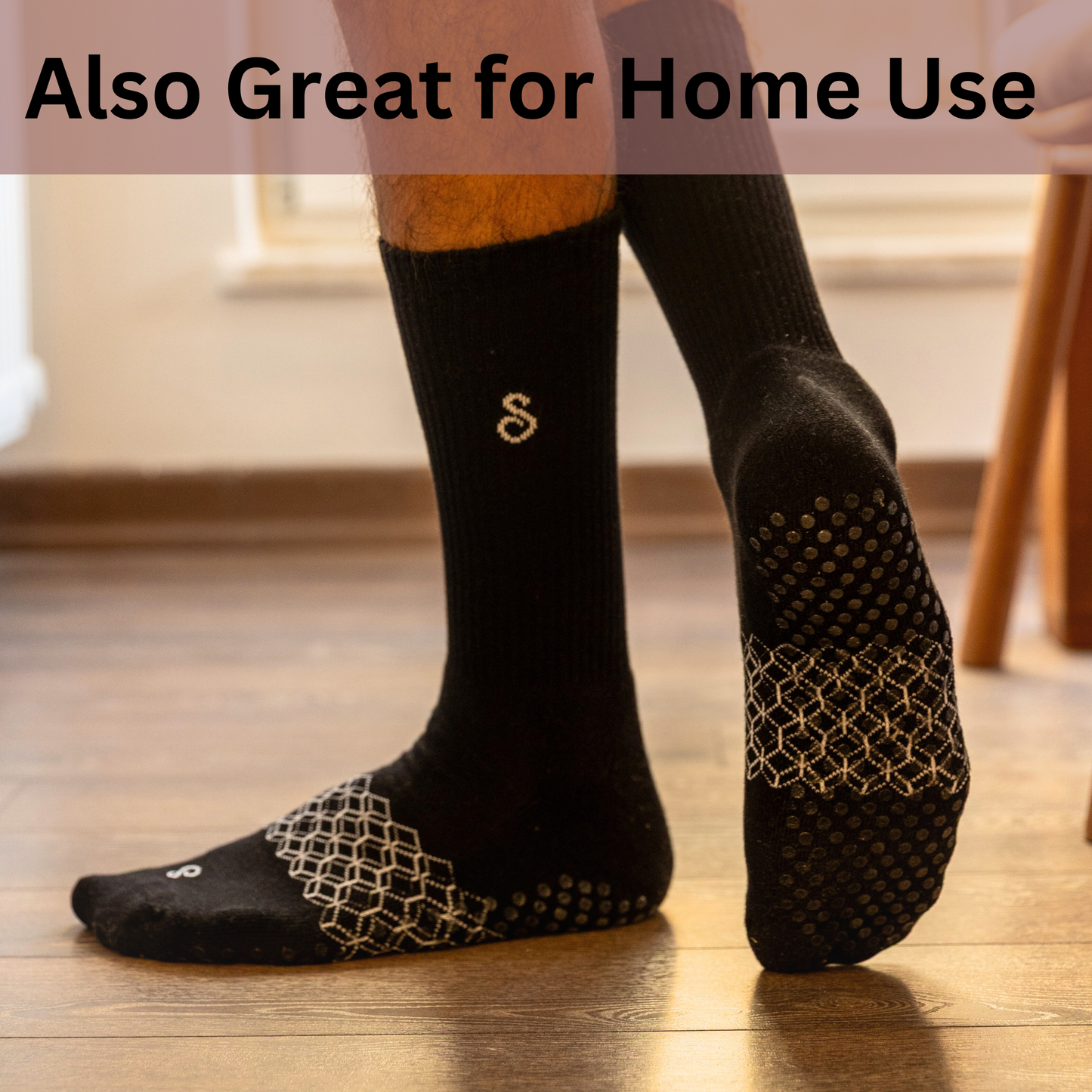 grip socks (crew / mid-calf) - organic combed cotton