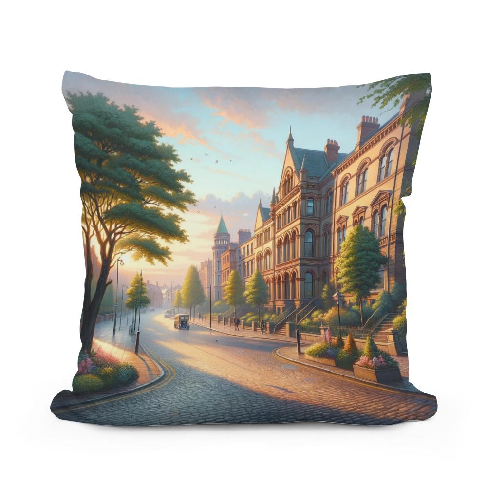 Serene Belfast Morning Cotton Cushion