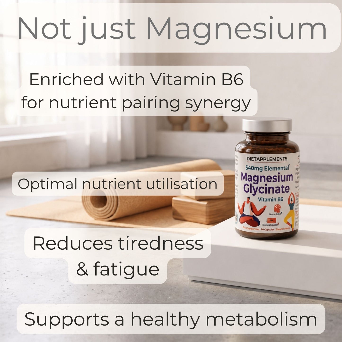 Magnesium Glycinate & Vitamin B6 for the Nervous System & Fatigue