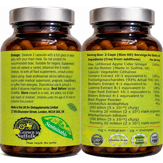 Apple Cider Vinegar with the Mother, Superfood, Biocultures & Berries Complex