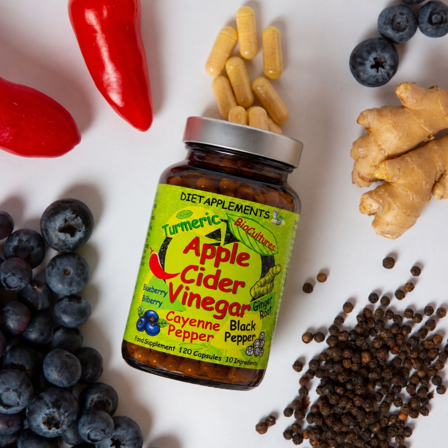 Apple Cider Vinegar with the Mother, Superfood, Biocultures & Berries Complex
