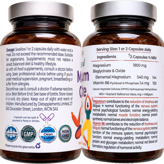 Magnesium Glycinate & Vitamin B6 for the Nervous System & Fatigue