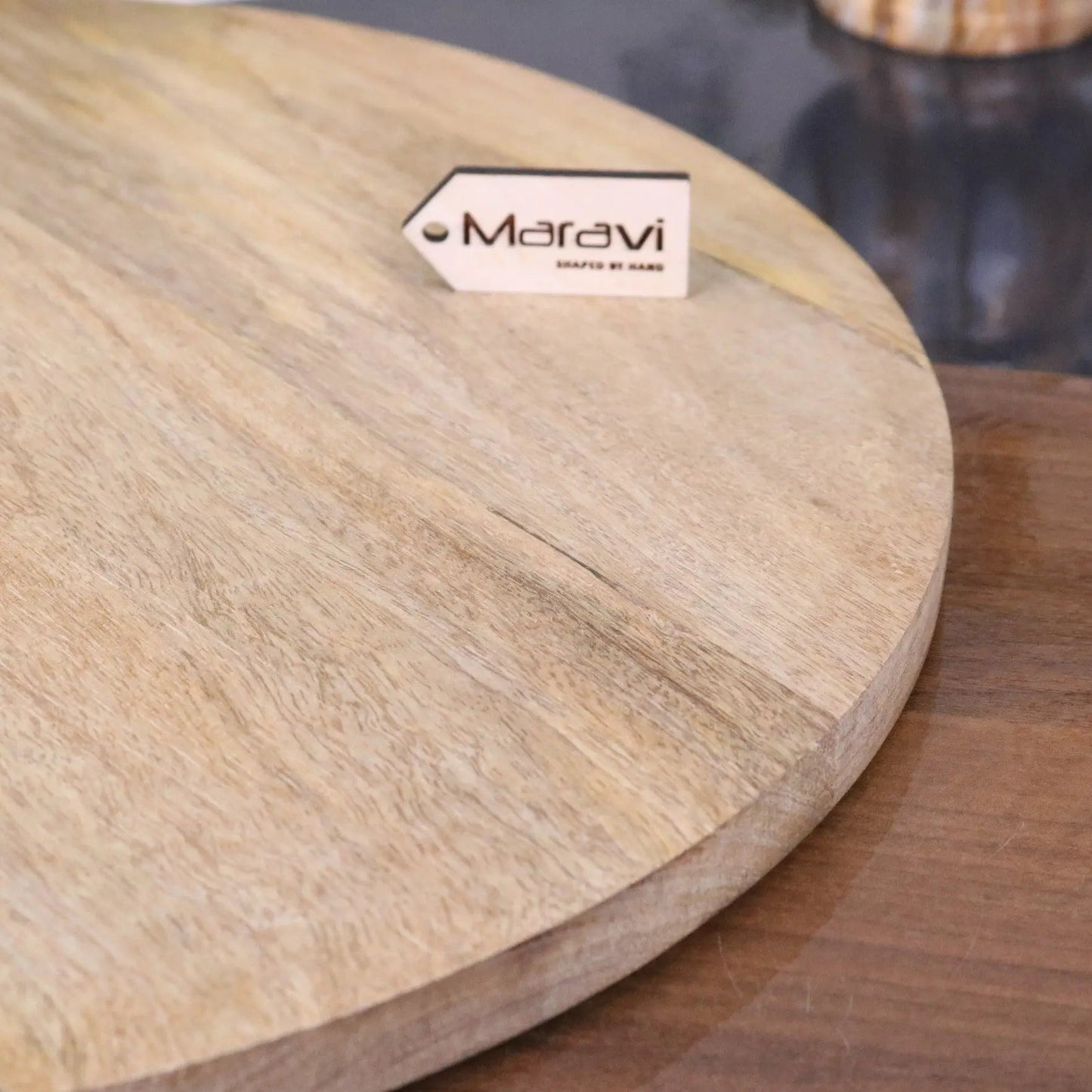 Amba Rustic Round Wooden Serving Board 38cm