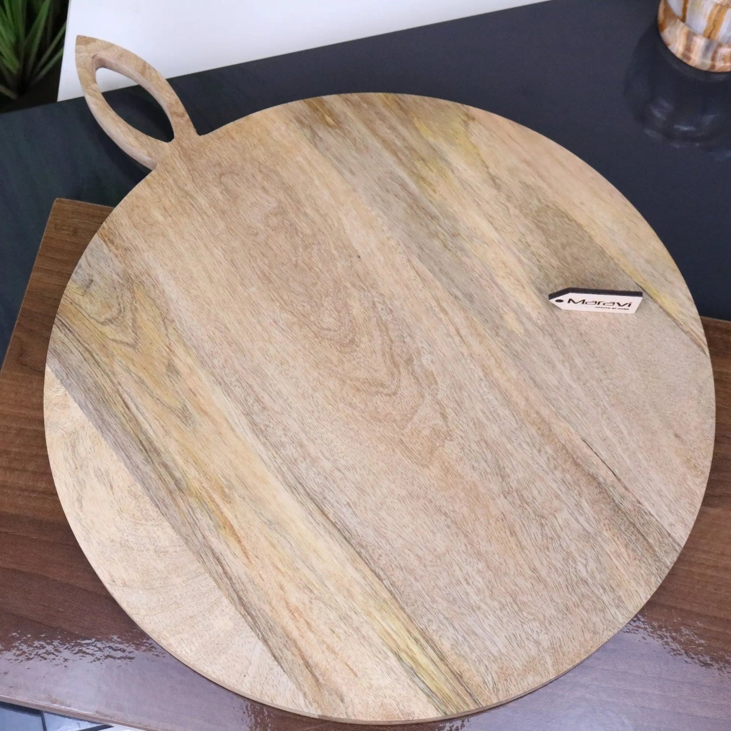Amba Rustic Round Wooden Serving Board 38cm