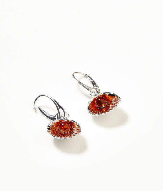 Amber Sea Shell Drop Earrings