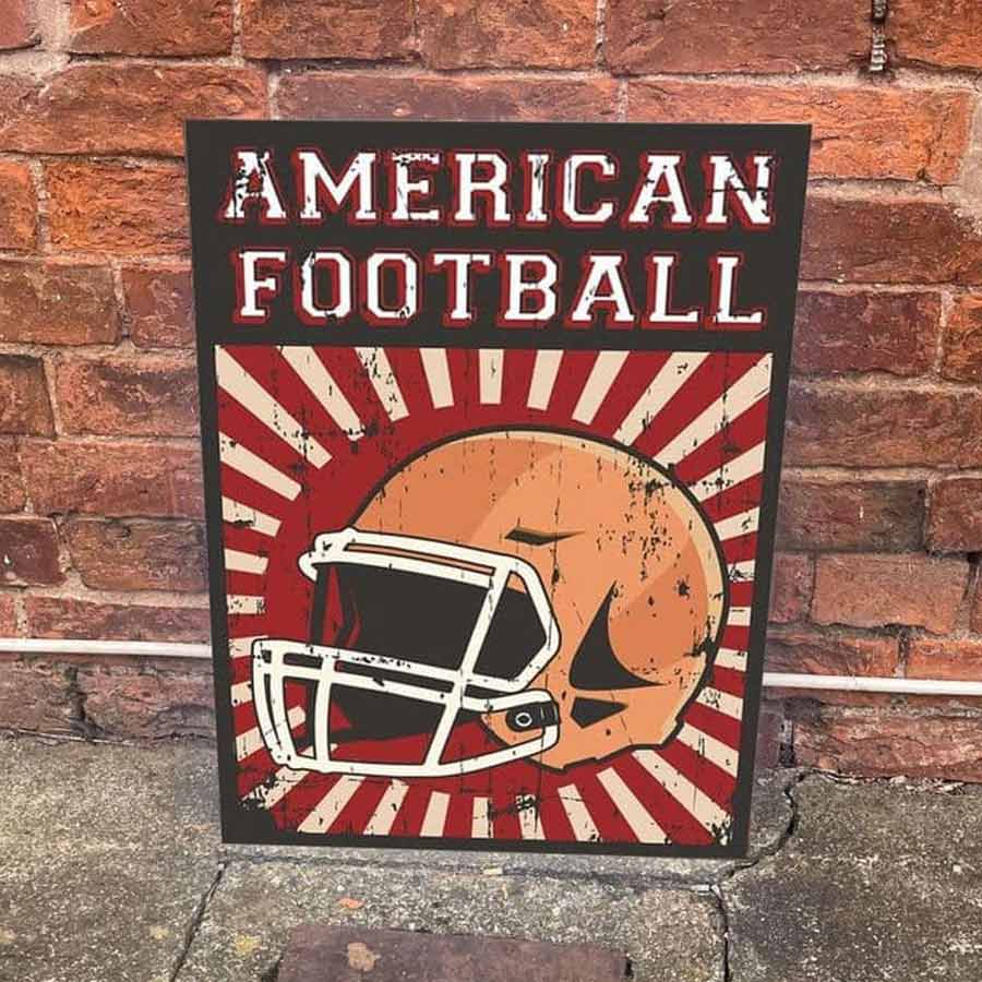 American Football Vintage Metal Wall Sign