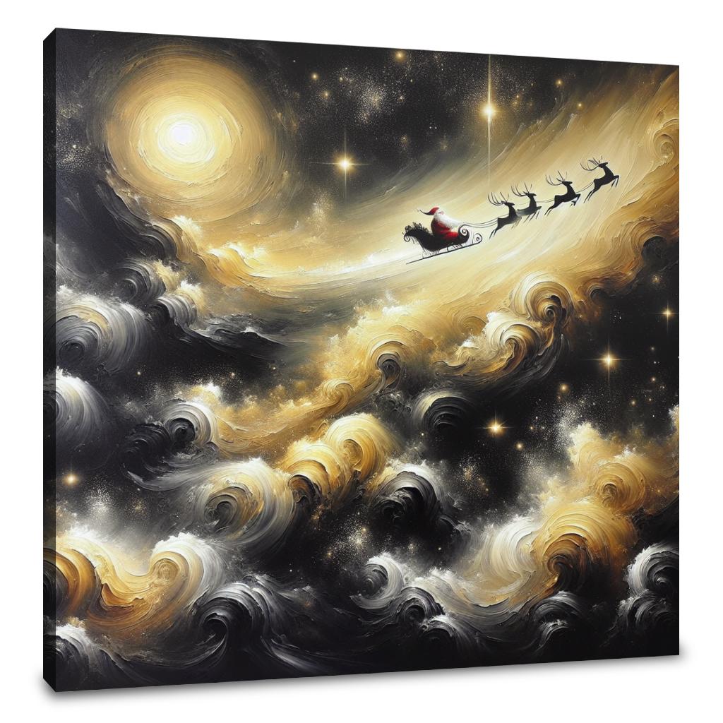 Santa's Enigmatic Night Flight Canvas