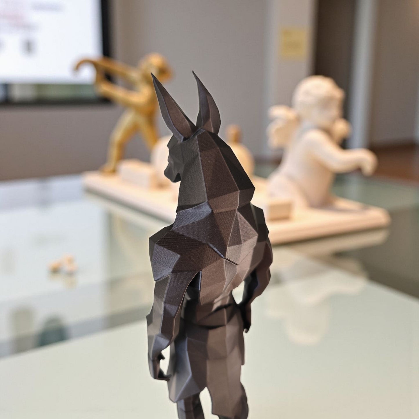 Sculpture #38 | Minimalist Low Poly Anubis Statue | Modern Egyptian Décor
