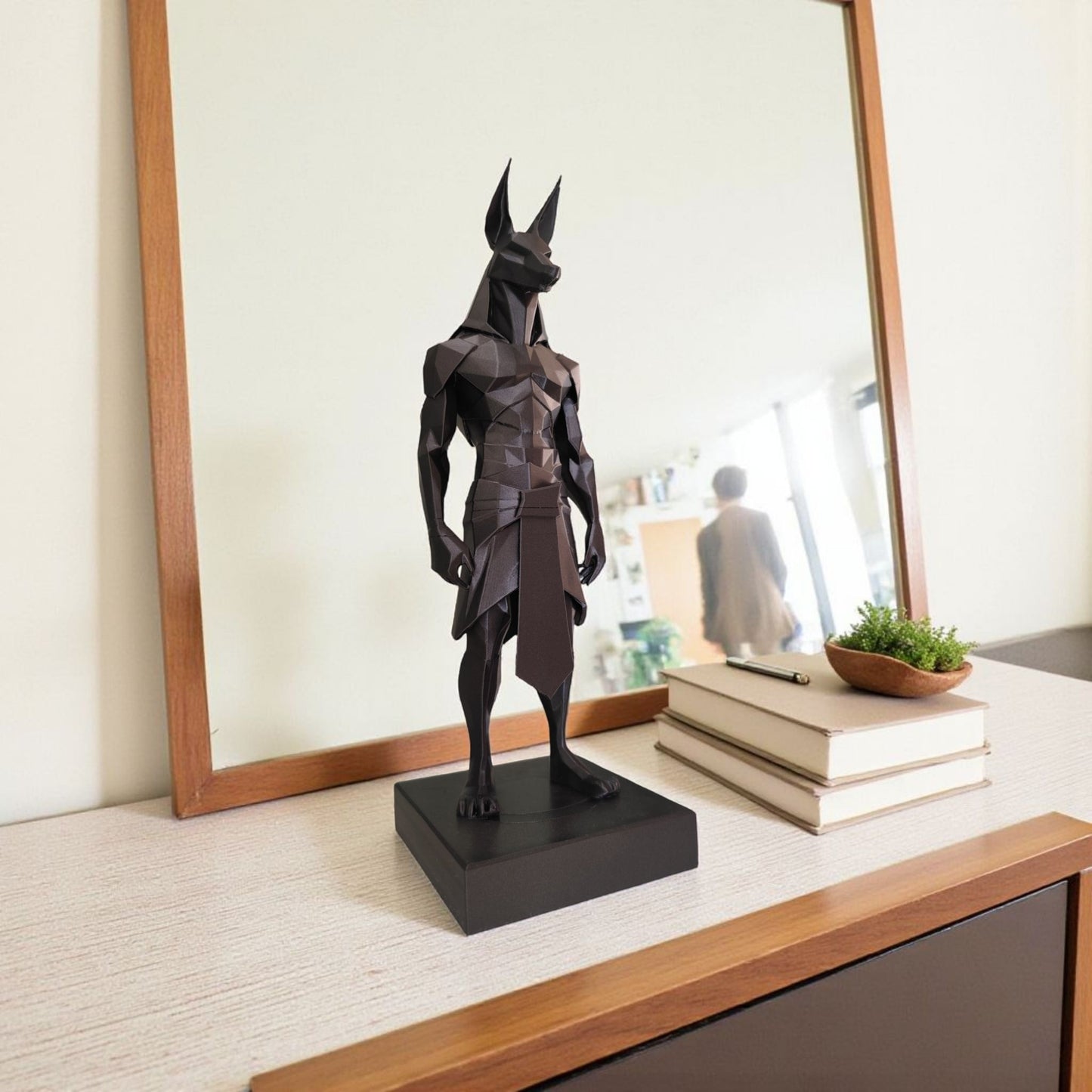 Sculpture #38 | Minimalist Low Poly Anubis Statue | Modern Egyptian Décor