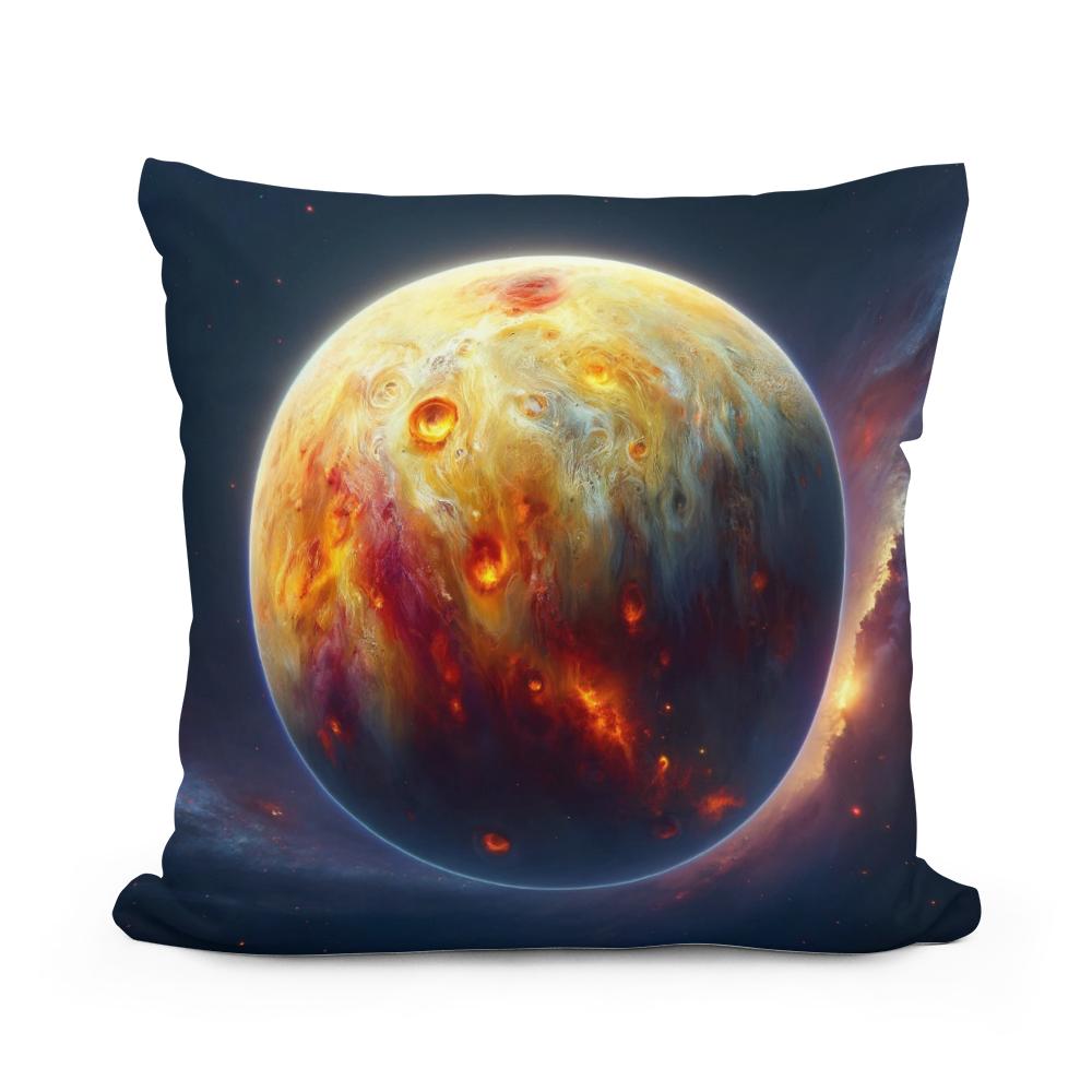 Io's Volcanic Splendor Cotton Cushion