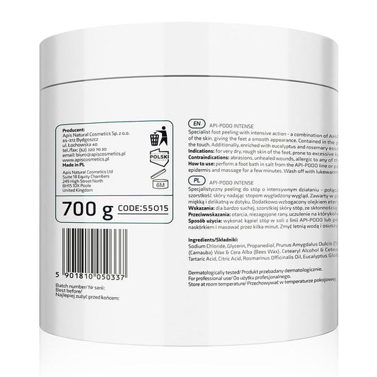 Apis API-PODO INTENSE Exfoliating Foot Scrub - Smooths rough skin with AHA acids and urea | 700g
